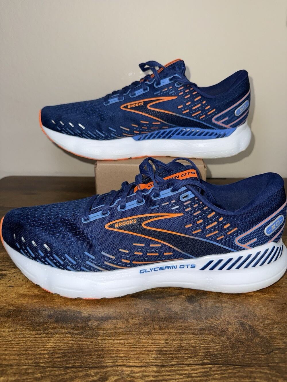 Brooks Glycerin GTS 20 Running Shoes Blue Orange Size 14
